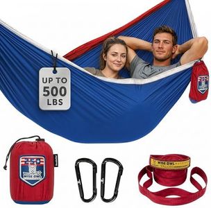Wise Owl Outfitters Camping Hammock – 500lbs Portable Hammock with Tree Straps - Travel, Backpacking, Hiking, Outdoors Camping Gear - Double