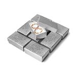 Cardboard Jewelry Boxes 50 Pack, 2.55 x 1.5 x 1 inch Cotton Filled Cardboard Jewelry Box, Gift box, Small Jewelry Gift Boxes with Lids for Bracelets Earrings, and all jewelry (Silver)