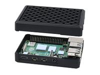 Raspberry Pi 4 Case, Aluminum Grid Grooved Enclosure for Raspberry Pi 4 Model B with Heatsink Pillars Inside,Fast Passive Cooling