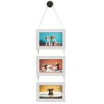 WARM&LOVE 4x6 Three Picture Frame Vertical Hinged Photo Frame Family Frames Collage, with Real Glass