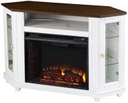 SEI Furniture Dilvon Electric Fireplace with Storage, White/Brown