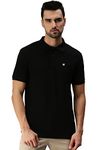 ONN Men's Black Half Sleeves Polo Collar T-Shirt with Pocket(Size : Large)