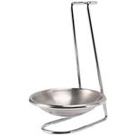 Ksrnsne Stainless Steel Spoon Rest Holder,Long Handle Vertical Saving Soup Ladles Holders Ladle Rest Soup Ladle Holder