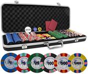 DA VINCI Unicorn All Clay Poker Chip Set with 500 Authentic Casino Weighted 9 Gram Chips, Black ABS Case, 2 Decks of Plastic Playing Cards, Dealer Buttons and 2 Cut Cards