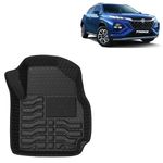 Kingsway Accessories Premium 4.5D Car Floor Mats Only Compatible with Maruti Suzuki Fronx (Year 2023 Onwards) All Model, Set 3 Pcs, 100% Waterproof Tray Shape PVC Foot Mats | Black | 1 Year Warranty