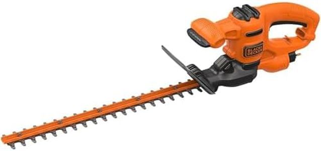 BLACK+DECKER BEHT201-QS Corded 420W Hedge Trimmer, 45cm Dual Action Asymmetric Steel Blades, 16mm Max Cut Capacity, Ideal Use in Garden for Trimming Shrubs, Small Hedges and Plants
