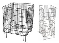 Wire Dump Bin for Retail merchandising display and storage, commercial metal wire storage bin, foodbank metal storage bin, warehouse large storage bin. (Black) (12" x 12" x 30")