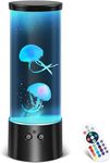 Jellyfish Lamp Aquarium Night Light with Remote Control, Dimmable Mood Light with 17 Colour Changing & 4 Modes Realistic Jellyfish Tank LED Fantasy Lava Lamp for Home Office Decor Gifts Relax (Fish)