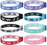 Meajjew 8PCS WWJD Christian Bracelet Pack for Women Men, Christian Jesus Gifts Adjustable Wristbands, WWJD Bracelets Bulk - What Would Jesus Do Bracelet, 8-Piece