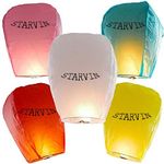 STARVIN Sky Lanterns Wishing Hot Air Balloon/Flying Night Sky Light Candle for Diwali/Christmas/Birthday/All Festival Multicolor Pack of 5 || T#852