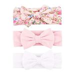 Yueshop MultiWare 3pcs Baby Headband Cotton Elastic Newborn Print Floral Hair Band Bow-knot