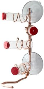 Sweet Feeders Window Hummingbird Feeder | Handcrafted Copper Hummingbird Feeder | Multiple Station | Modern Hummingbird Feeder | Copper Feeder | Home Décor | Glass Bottle | Suction Cup (Four Station)