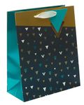 UK Greetings Medium Gift Bag for Him/Her/Friend - for Birthdays, Christmas, New Year & Other Events - Blue & Gold Design