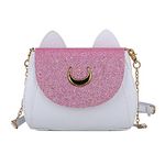 LIAOLI Women Halloween Handbags Moon Sailor Luna Cosplay Messenger Crossbody Cat Sequin Shoulder Bag