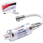 GROWORD-5G LTE Filter for TV Antenna Signal Purifier - Improve Digital HDTV Antenna and Amplifier Signals - Reduce Interference From Cell Phone Towers & Transmitters - LPF12L-698M 5G