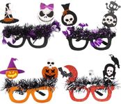 Bailanteバイランデ Halloween Eyeglasses 4pcs Novelty Eyeglasses Halloween Funny Pumpkin Ghost Spider Eyeball Glasses Frames Photo Booth Props For Kids Adults Halloween Party Decorations Supplies