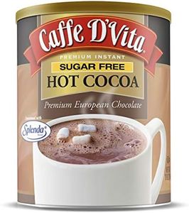 Caffe D'Vita Sugar Free Hot Cocoa Mix - Sugar Free Hot Chocolate Mix, Gluten Free, Low Fat, No Cholesterol, No Hydrogenated Oils, No Trans Fat, Kosher, Hot Cocoa Mix Bulk - 10 Oz Can