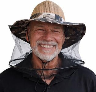 GALATTICA Mosquito Net Hat | Wide Brim Safari Hat with Fine Mesh | UV Blocking Canvas | Camping, Fishing, Hiking & Beekeeping | Foldable, One Size Fits Most