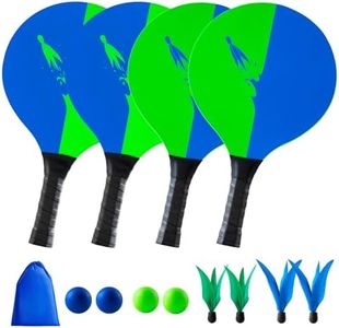 Beach Paddle Ball Set, Badminton Set, Fun Outdoor Indoor Game for Kids Teens and Adults, Perfect Family Game for Beach Backyard Park and Camping