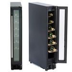 SIA WC15BL Undercounter Wine Cooler Fridge, 22L 7 Bottle Capacity, LED Light, Black