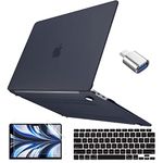 Conbovo Compatible with MacBook 12 inch Case A1534, Plastic Hard Shell Case & Keyboard Cover & Screen Protector & USB C to USB Adapter, Matte Black