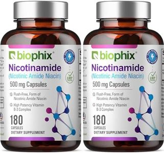biophix B-3 Nicotinamide 500 mg 100 Caps 2 Pack - Nicotinic Amide Niacin Natural Flush-Free Vitamin Formula - Supports Skin Cell Health