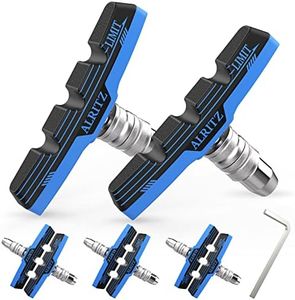 Alritz Professional Bike Brake Pads, 6PCS Professional V-Brake Pads Set for Universal Road Mountain Bicycle Front and Back Wheel, No Noise (Blue)