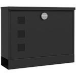 HOMCOM Wall Mounted Letter Box, Weatherproof Post Box for Outside, Modern Mailbox with 2 Keys and Viewing Windows, Easy to Install, 36.5x11.5x29cm, Black