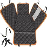 iBuddy Dog Seat Cover for Backseat of Cars/Trucks/SUV, Waterproof Dog Hammock for Back Seat with Mess Window,Side Flap and Dog Seat Belt Pet Seat Cover (54 inch W 58 inch L, Black)