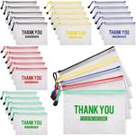 Tenceur Thank You Zipper Bags Waterproof Mesh Zipper Pouch Mesh Bags Travel Pouch Plastic Storage Bags for Home Classroom School Office Document File Organizer Supplies, 5 Colors(A5, 30 Pcs)