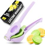 Zulay Kitchen Metal 2-in-1 Lemon Squeezer - Sturdy Max Extraction Hand Juicer Lemon Squeezer Gets Every Last Drop - Easy to Clean Manual Citrus Juicer - Easy-Use Lemon Juicer Squeezer - Purple/Lime