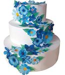 67 X PRE-CUT BEAUTIFUL BLUE FLOWERS & LEAVES SET EDIBLE WAFER/RICE PAPER PRE CUT CUPCAKE CAKE DESSERT TOPPERS BIRTHDAY PARTY WEDDING BABY SHOWER EASTER DECORATIONS