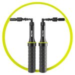 Velites Weighted Jump Rope for Crosstraining, Boxing and Fitness Earth 2.0 - Ideal for Maximizing Muscle Strength | Aluminium Rope (Black)