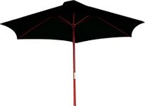 Kingfisher 2.4m Wooden Black Garden Parasol