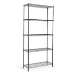 VonHaus 5 Tier Wire Shelving Unit for Storage - 170cm x 80cm x 30cm Black Powder Coated Metal Shelves for Any Room in the House