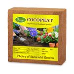 GreeNeem Grow Your Own Cocopeat Block 5 Kg | Expands Upto 75 litres of Powder| Hydroponic Plants, Kitchen Gardening and Terrace Gardening, Indoor and Outdoor Plants | Best Alternative to red Soil