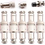 VISSQH 5 Set Gx16 Aviation Plug,3 Pin Male Female Aviation Connector,16mm Aviation Connector Plug,Gx16 Circular Connector,Panel Metal Aviation Connector (Docking Type)