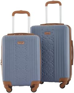 Wrangler 22" and 18" Heartland 2-Piece Carry-On Luggage Set, Vintage Indigo