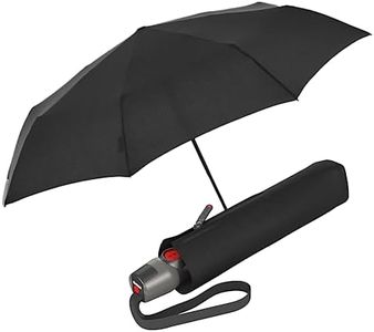 Knirps T.200 Medium Duomatic Automatic Open Close Rain Umbrella for Adults - Portable Weather Protection - Compact, Fits in Backpack or Purse, Retractable with Carrying Case, Black, 97cm Diameter