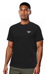 Reebok Men's Black T-Shirt |Training | Motion Athletic Poly Tee | Round Neck | Regular Fit | Half Sleeve | 100% Polyester with Speedwick tech