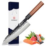 KEEMMAKE Chef Knife 8 inch, Japanese Kitchen Knives Professional with 440C Stainless Steel Blade and Octagon Wood Handle Chef Gyuto Knife