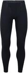 Icebreaker Merino Men's 200 Oasis Cold Weather Leggings with Fly, Wool Base Layer Thermal Pants, Black, X-Large