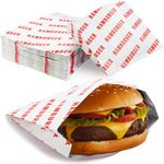 Retro, Grease Proof Burger Wrappers 200 Pk. Great BPA Free Cookout Supply. Pro Quality Bulk Hamburger Bags Are Large and Insulated. Allergen Friendly BBQ Foil Paper Perfect For Baseball Themed Party.