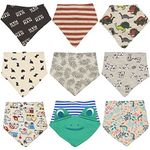 Little Peaches Unisex Pure Cotton Baby Bibs, Bandana Bibs for Baby, Baby Products, Snap Closure, Multicolour (PACK of ANY 9)