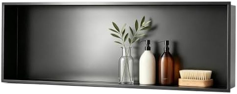 Achelous Stainless Steel Insert Shower Niche 30" X 12" NO Tile Needed, Bathroom Wall Niche Recessed Shower Shelf Organizer, Wall-Inserted Niche Recessed Shower Caddy, Matte Black