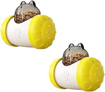 LALFPET 2PCS Dog Treat Ball Interactive Dog Toy, Relieves Anxiety and Slows Feeding for Large and Small Dogs (Yellow)