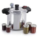 T-FAL Pressure Cooker, Pressure Canner with Pressure Control, 3 PSI Settings, 22 Quart, Silver