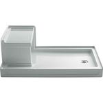 Kohler K-1978-95 Tresham 60-Inch by 36-Inch Shower Receptor with Integral Seat and Right-Hand Drain, Ice Grey