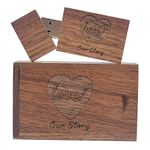 64GB USB 3.0 Stick with Walnut Box, 64GB USB Flash Drive with Box Engraved Our Story for Wedding, Photography, Family, Friends, Couples