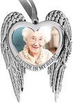 Holiday Jingle in Memory of Loved One Christmas Ornament - Memorial Picture Frame Forever in My Heart - Personalized Christmas Ornaments - 2.5 x 1.75 Inch Opening - Includes Silver Hanging Ribbon